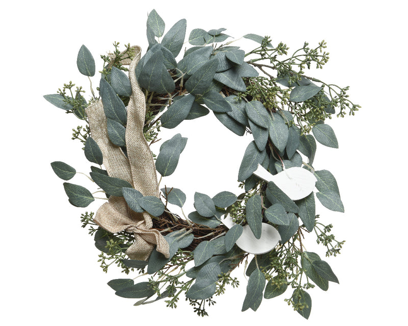 Deco Wreath Sage Leaves Gb