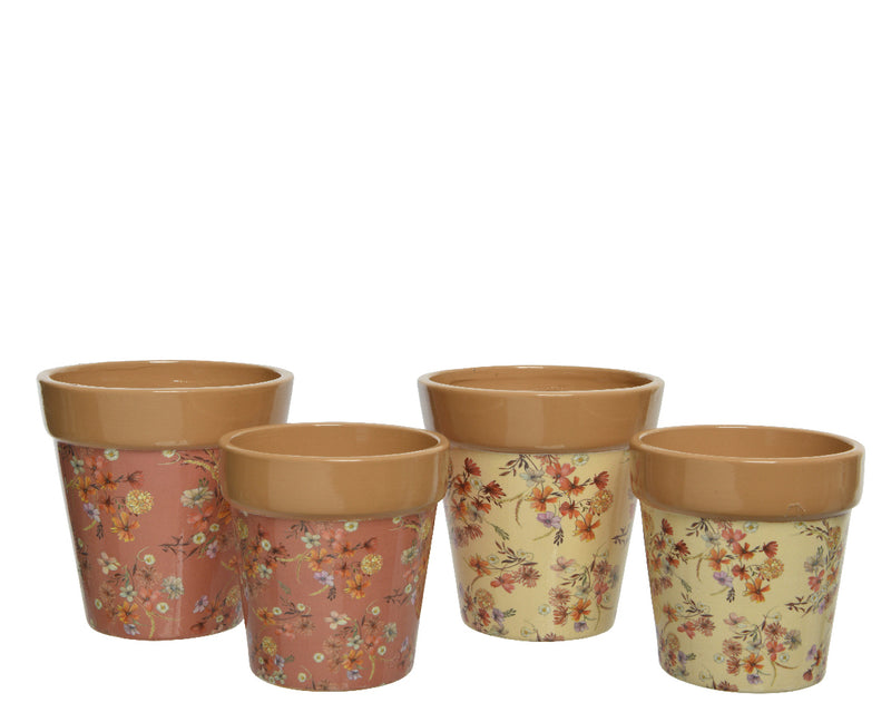 Planter Terracotta Round Flower S