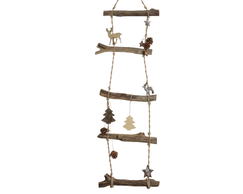 Driftwood Ladder W Xmas Figure