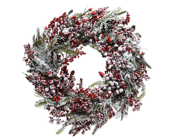 Deco Wreath Frost Red Berries
