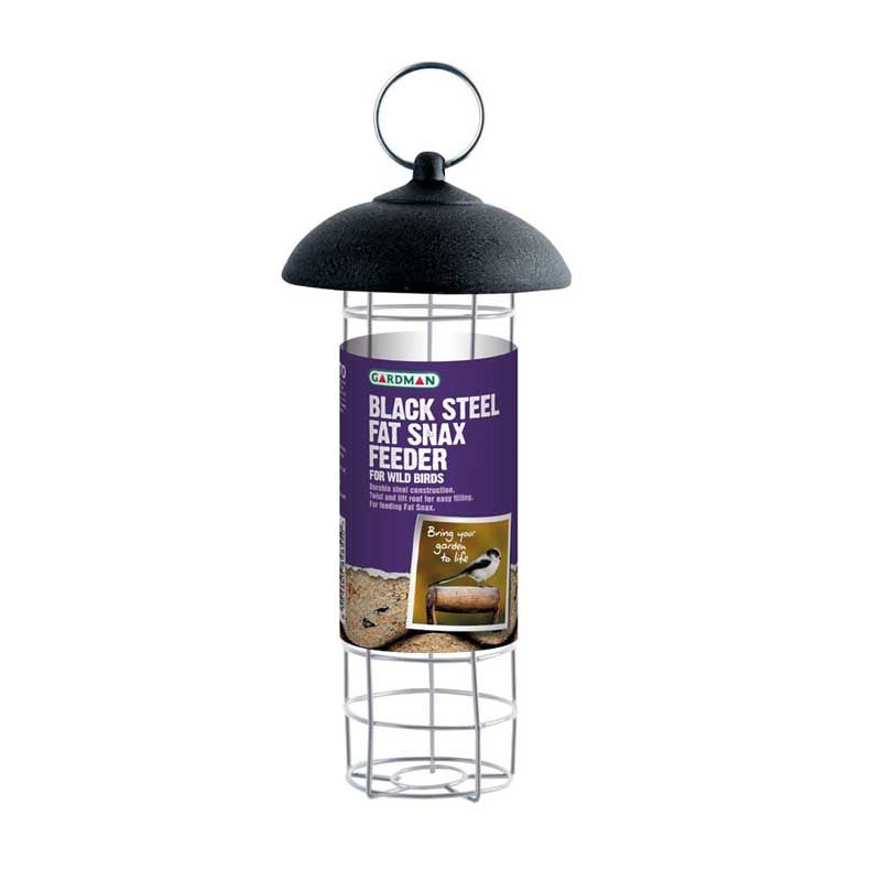 Fat Snax Black Steel Bird Feeder 19cm