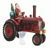 LED Battery Operated Steam Tractor with Santa Scene