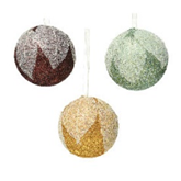 Bauble Foam with Leaf Design 8cm