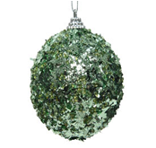 Bauble Foam with Glitter Eucalyptus 8cm