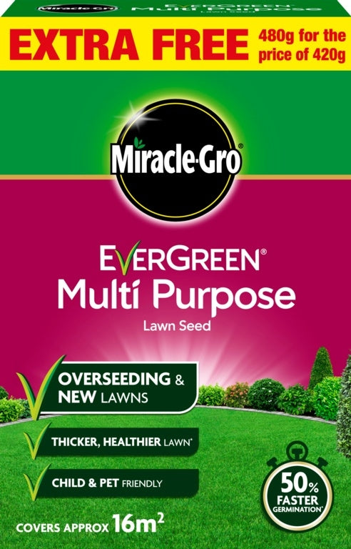 Miracle-Gro Evergreen Multi Purpose Grass Seed 480g