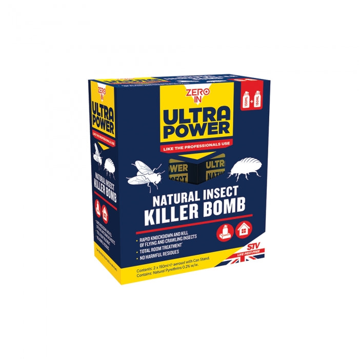 Natural Insect Killer Bomb Ultra Power Aerosol 150ml (2pk)