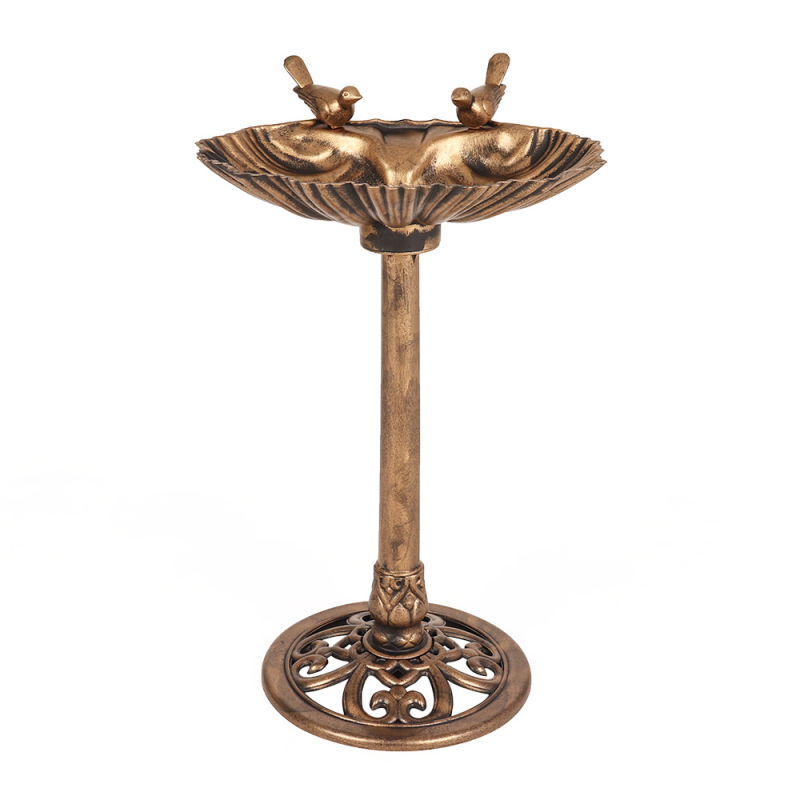 Bird Bath Bronze Effect Decorative Plastic 72cm