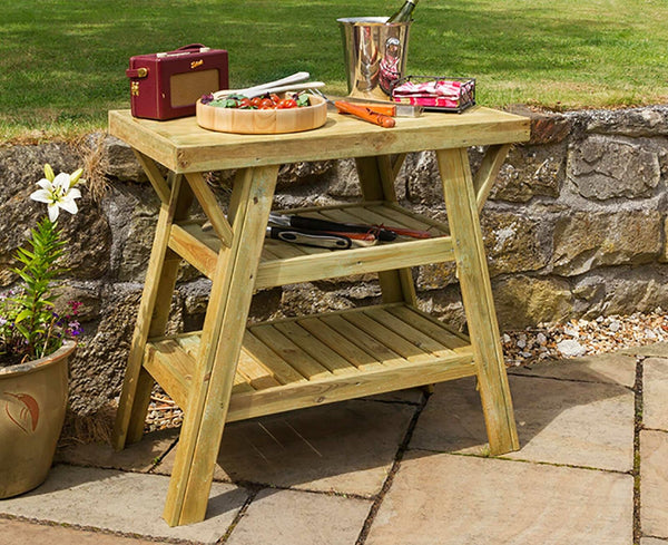 BBQ Side Table Wooden