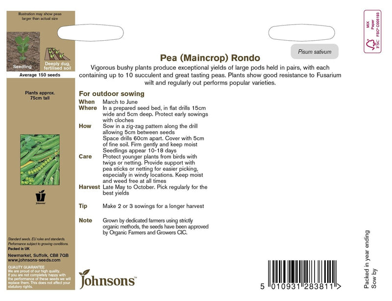 Pea Rondo Organic Seeds
