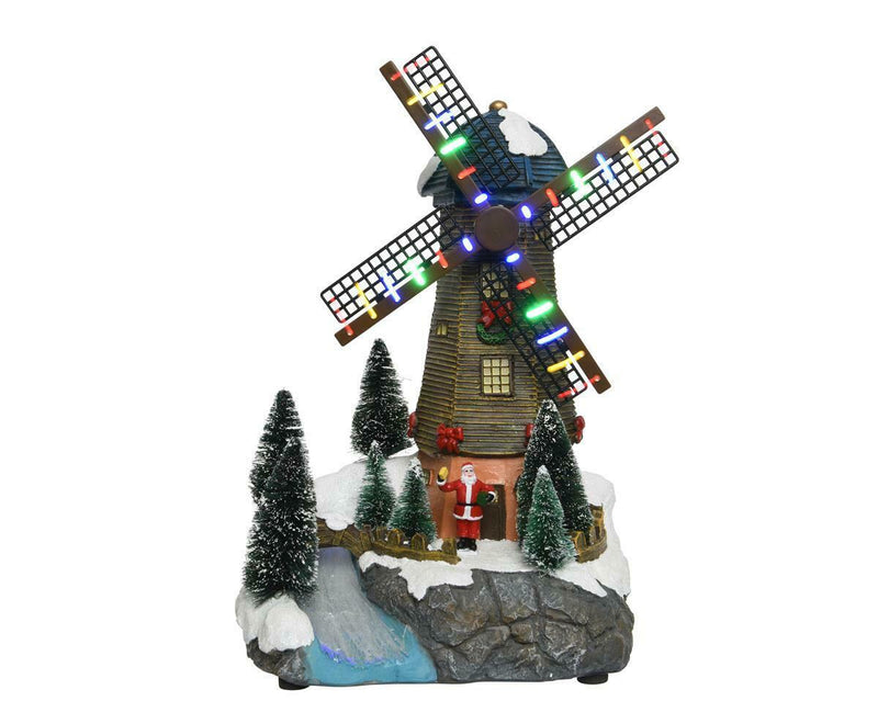 Buy Multi Coloured Indoor LED Fibre Optic Windmill Scene - Cornwall Garden Shop