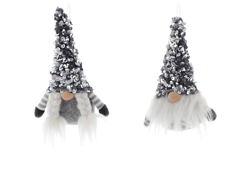 Buy 2 x Scandi Gonks Christmas Tree Hanging Decorations Sparkle Hats Girl & Boy - Cornwall Garden Shop