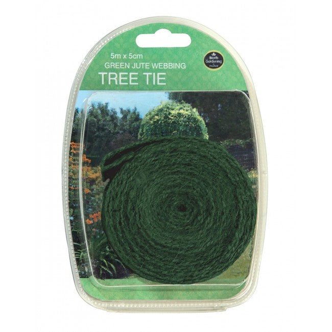 Tree Tie Green Jute Webbing 5cm x 5m