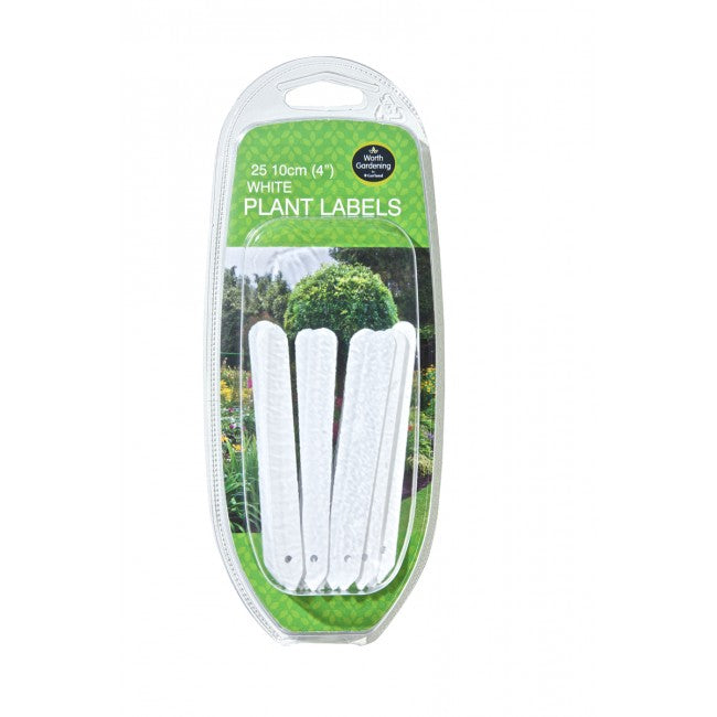 Plant Labels 4" (10cm) White (25pk)