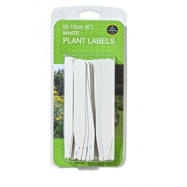 Plant Labels 6" (15cm) White (50pk)
