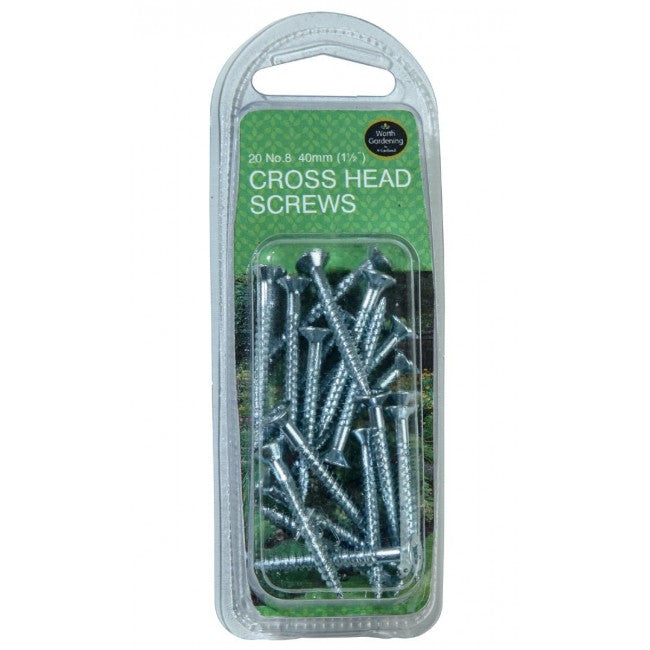 Screws Cross Head 1 1/2" (40mm) No 8 (20pk)