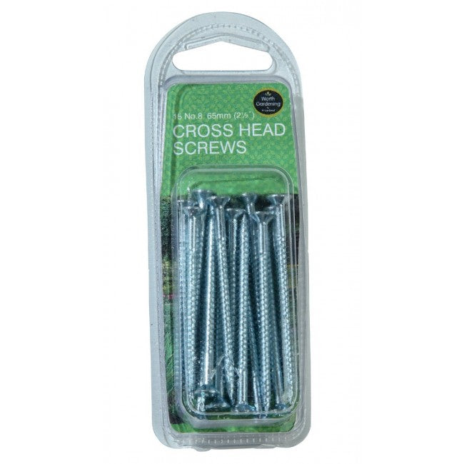 Screws Cross Head 2 1/2" (65mm) No 8 (15pk)